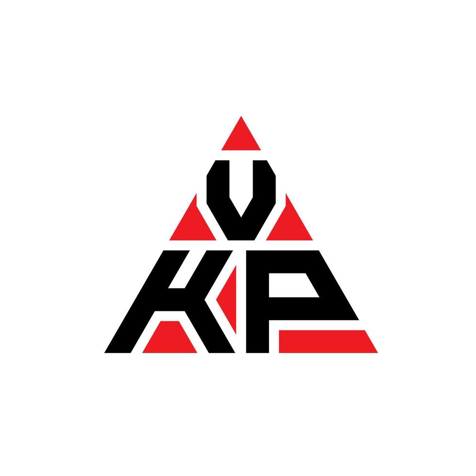 design de logotipo de letra de triângulo vkp com forma de triângulo. monograma de design de logotipo de triângulo vkp. modelo de logotipo de vetor de triângulo vkp com cor vermelha. logotipo triangular vkp logotipo simples, elegante e luxuoso.