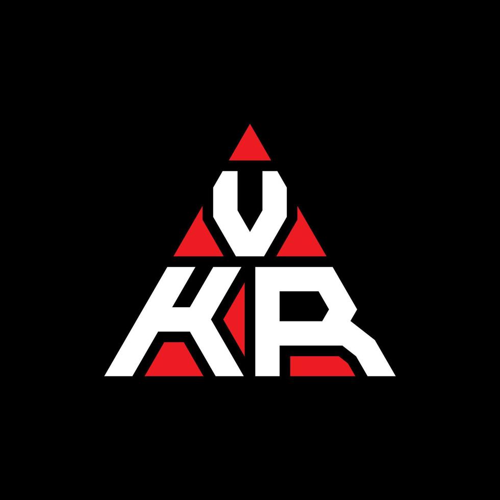 design de logotipo de letra de triângulo vkr com forma de triângulo. monograma de design de logotipo de triângulo vkr. modelo de logotipo de vetor de triângulo vkr com cor vermelha. logotipo triangular vkr logotipo simples, elegante e luxuoso.