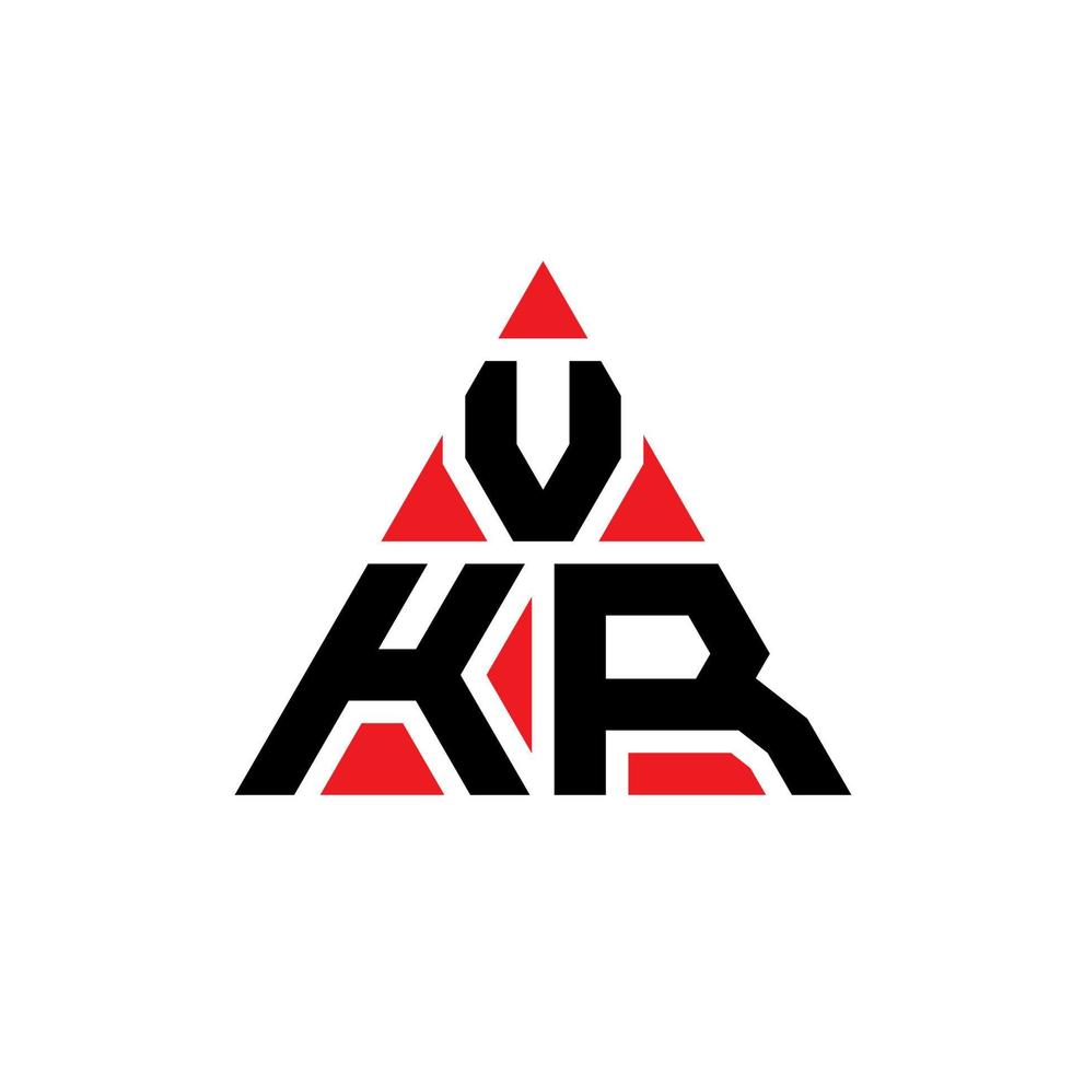 design de logotipo de letra de triângulo vkr com forma de triângulo. monograma de design de logotipo de triângulo vkr. modelo de logotipo de vetor de triângulo vkr com cor vermelha. logotipo triangular vkr logotipo simples, elegante e luxuoso.