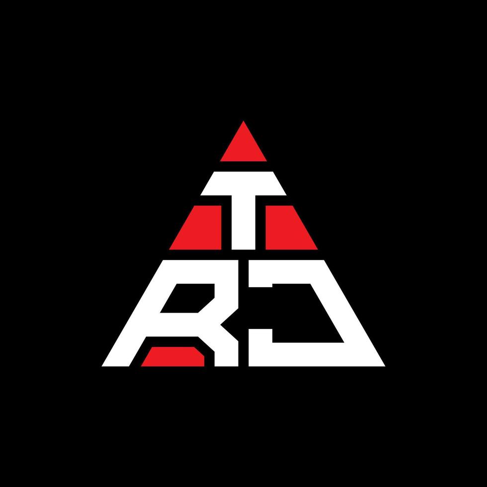 design de logotipo de letra triângulo trj com forma de triângulo. monograma de design de logotipo de triângulo trj. modelo de logotipo de vetor de triângulo trj com cor vermelha. trj logotipo triangular logotipo simples, elegante e luxuoso.