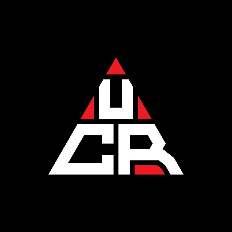 design de logotipo de letra triângulo ucr com forma de triângulo. monograma de design de logotipo de triângulo ucr. modelo de logotipo de vetor triângulo ucr com cor vermelha. logotipo triangular ucr logotipo simples, elegante e luxuoso.