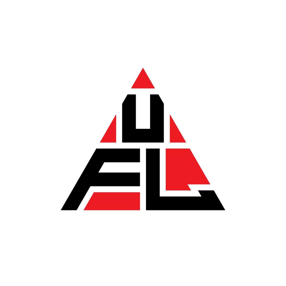 design de logotipo de letra triângulo ufl com forma de triângulo. monograma de design de logotipo de triângulo ufl. modelo de logotipo de vetor de triângulo ufl com cor vermelha. ufl logotipo triangular logotipo simples, elegante e luxuoso.