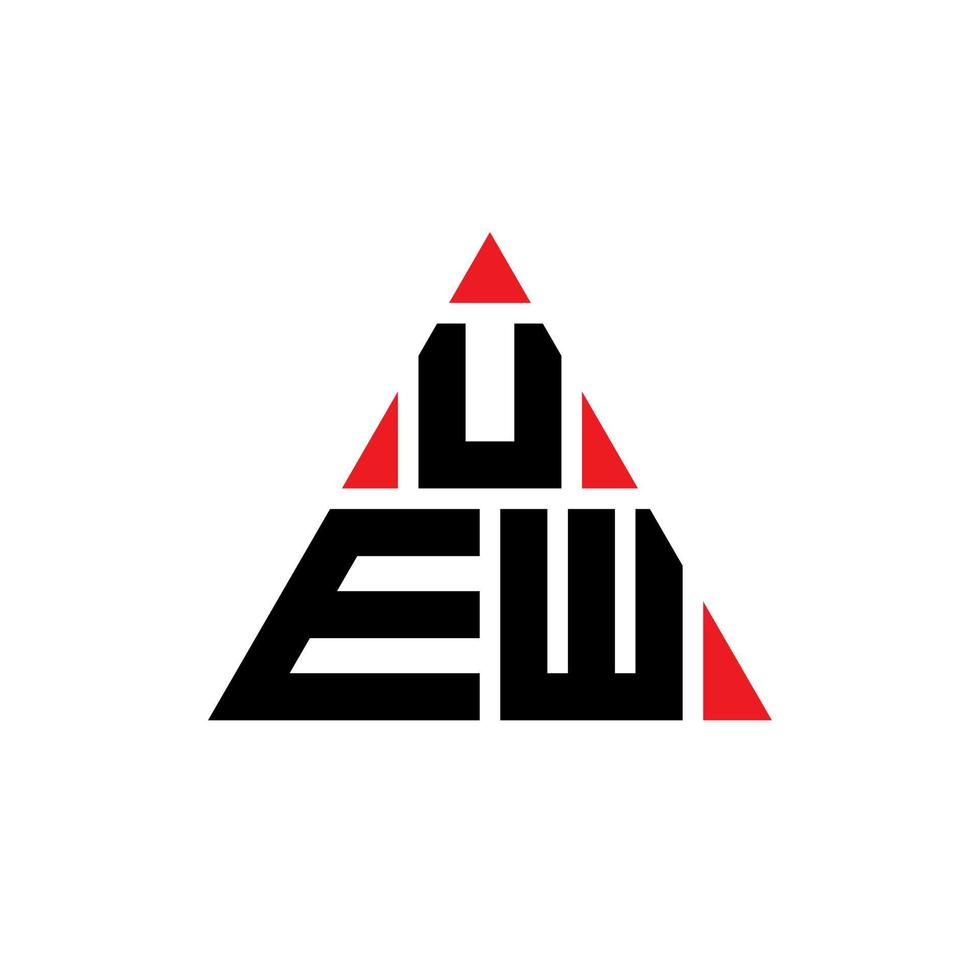 uew design de logotipo de letra de triângulo com forma de triângulo. uew monograma de design de logotipo de triângulo. modelo de logotipo de vetor de triângulo uew com cor vermelha. uew logotipo triangular logotipo simples, elegante e luxuoso.