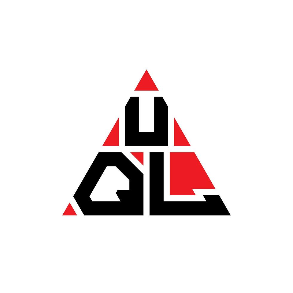 design de logotipo de letra de triângulo uql com forma de triângulo. monograma de design de logotipo de triângulo uql. modelo de logotipo de vetor de triângulo uql com cor vermelha. uql logotipo triangular logotipo simples, elegante e luxuoso.