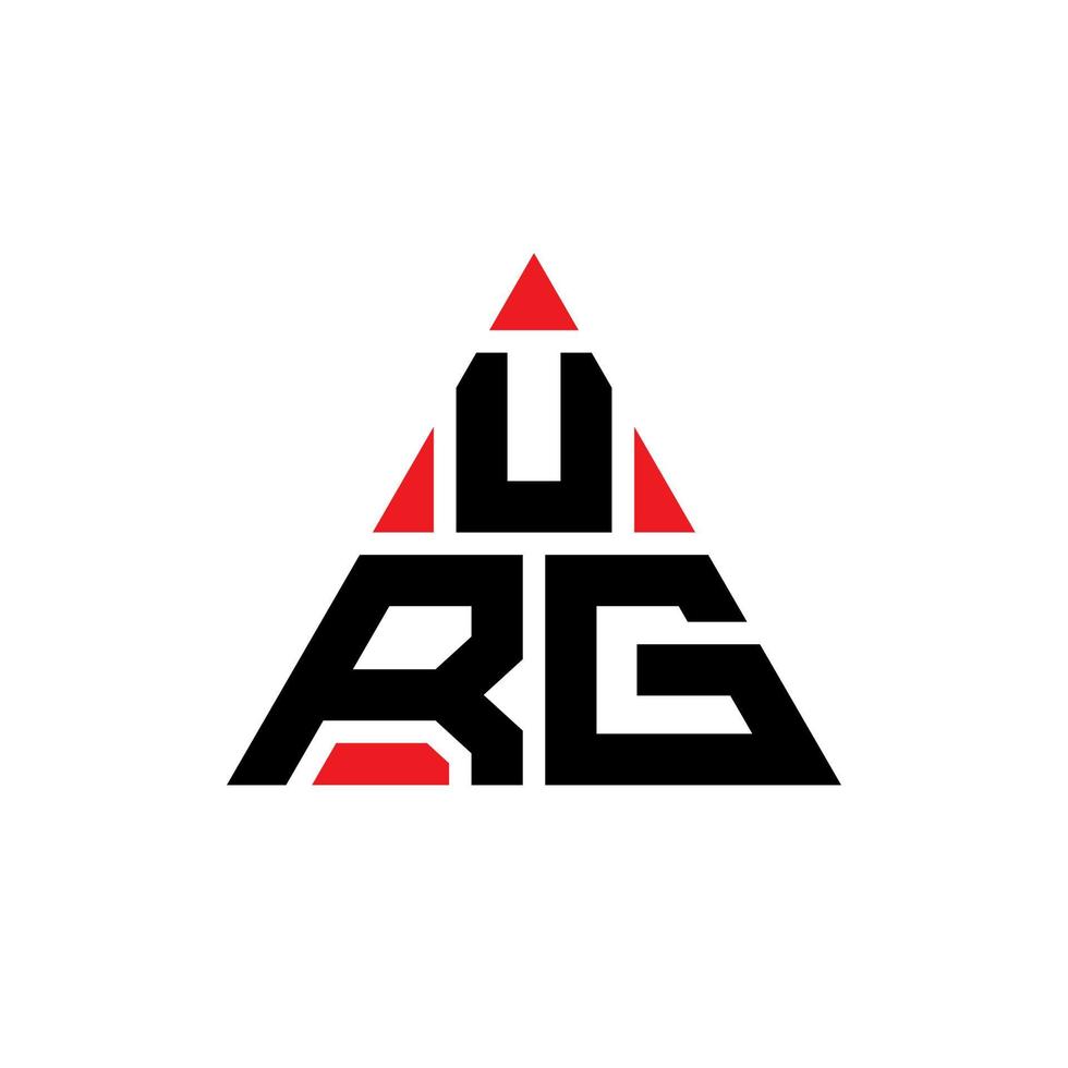 design de logotipo de letra triângulo urg com forma de triângulo. monograma de design de logotipo de triângulo urg. modelo de logotipo de vetor triângulo urg com cor vermelha. urg logotipo triangular logotipo simples, elegante e luxuoso.