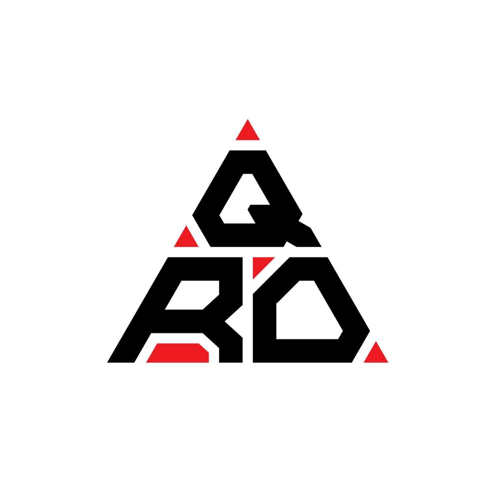 design de logotipo de letra de triângulo qro com forma de triângulo. monograma de design de logotipo de triângulo qro. modelo de logotipo de vetor de triângulo qro com cor vermelha. qro logotipo triangular logotipo simples, elegante e luxuoso.