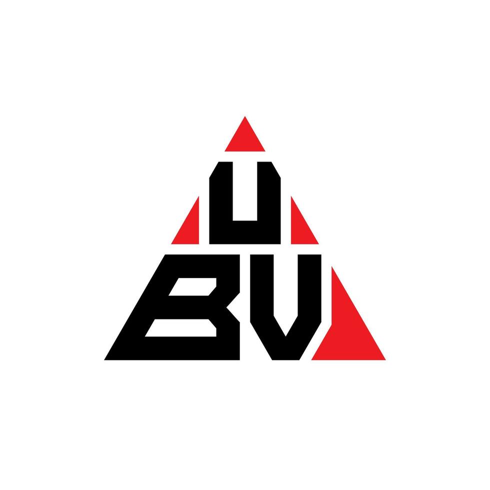 design de logotipo de letra de triângulo ubv com forma de triângulo. monograma de design de logotipo de triângulo ubv. modelo de logotipo de vetor de triângulo ubv com cor vermelha. logotipo triangular ubv logotipo simples, elegante e luxuoso.