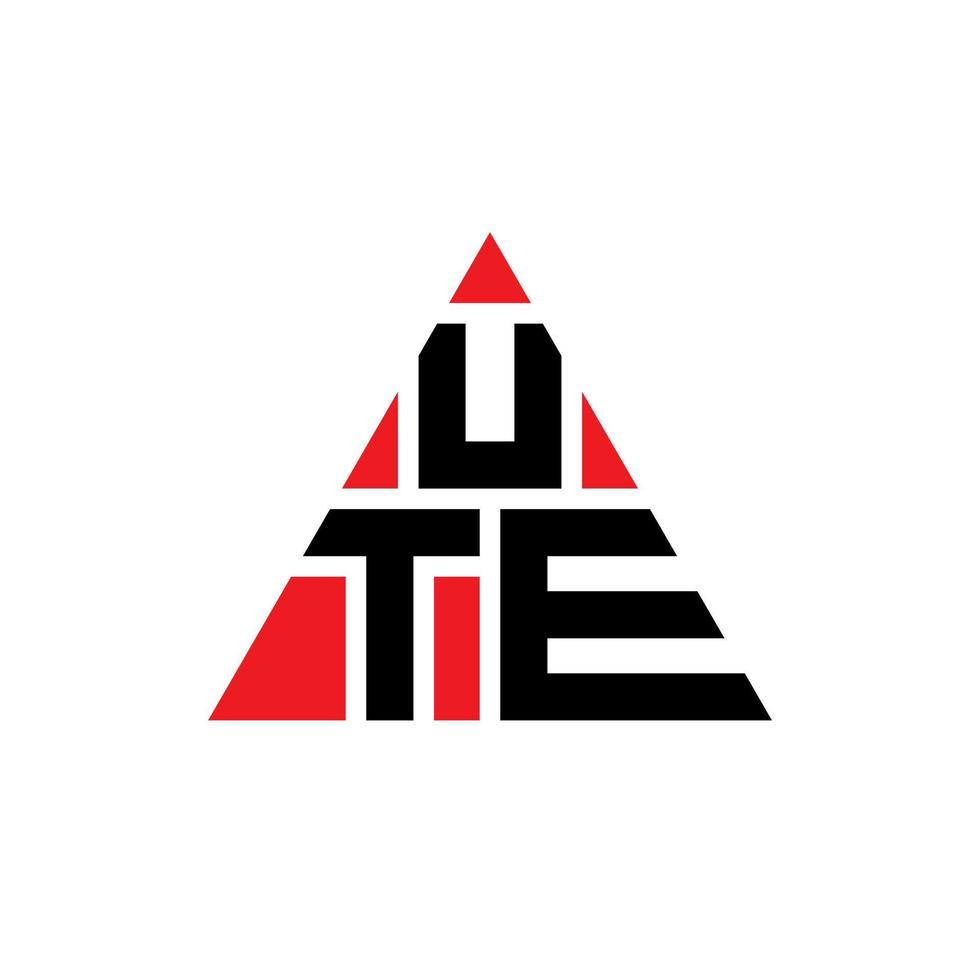 design de logotipo de letra triângulo ute com forma de triângulo. monograma de design de logotipo de triângulo ute. modelo de logotipo de vetor triângulo ute com cor vermelha. ute logotipo triangular logotipo simples, elegante e luxuoso.