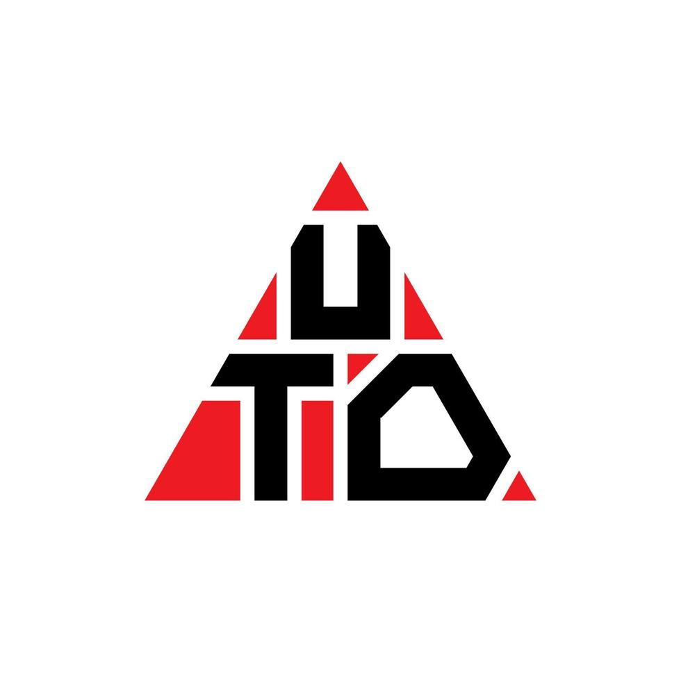 design de logotipo de letra de triângulo uto com forma de triângulo. monograma de design de logotipo de triângulo uto. modelo de logotipo de vetor uto triângulo com cor vermelha. uto logotipo triangular logotipo simples, elegante e luxuoso.