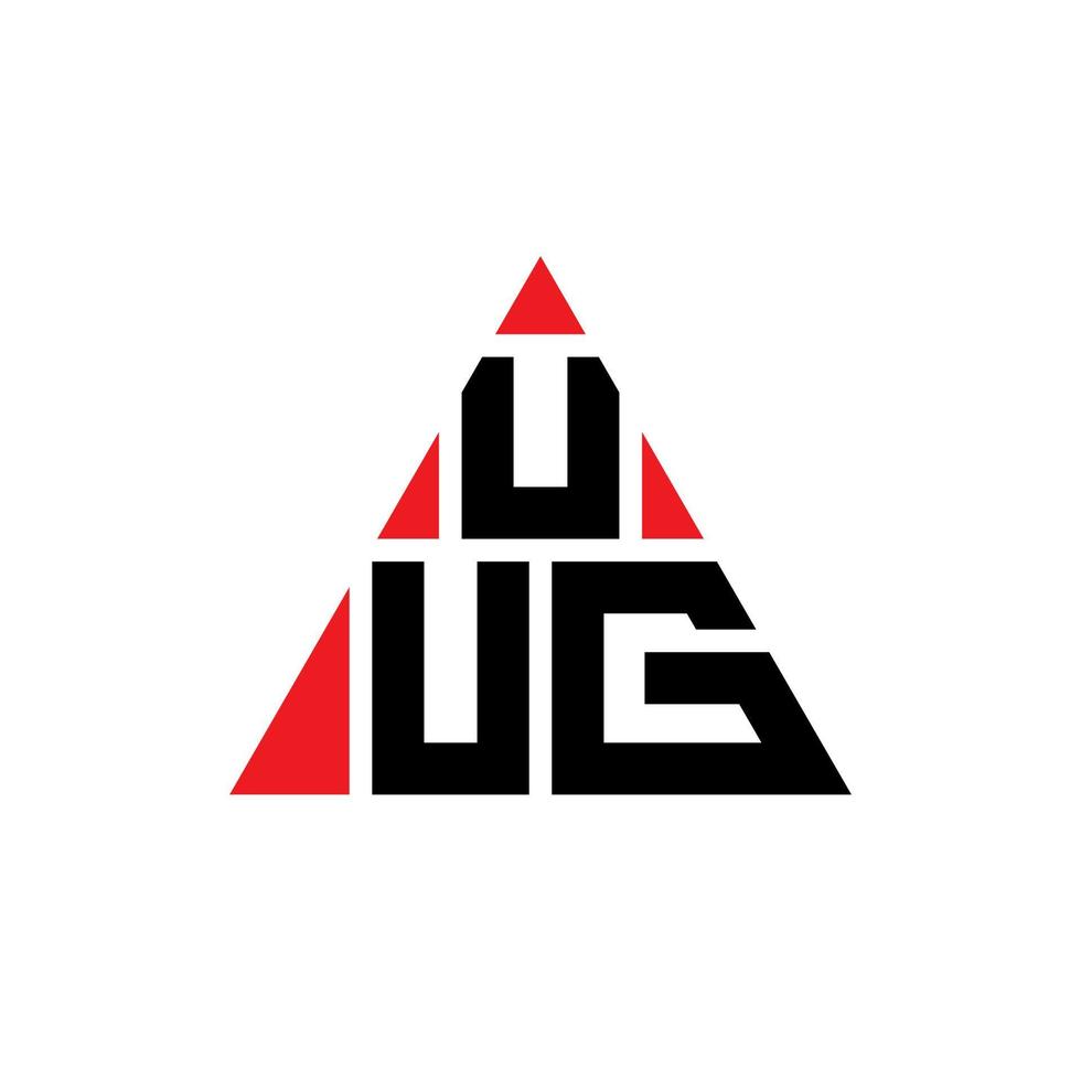 design de logotipo de letra de triângulo uug com forma de triângulo. monograma de design de logotipo de triângulo uug. modelo de logotipo de vetor de triângulo uug com cor vermelha. uug logotipo triangular logotipo simples, elegante e luxuoso.