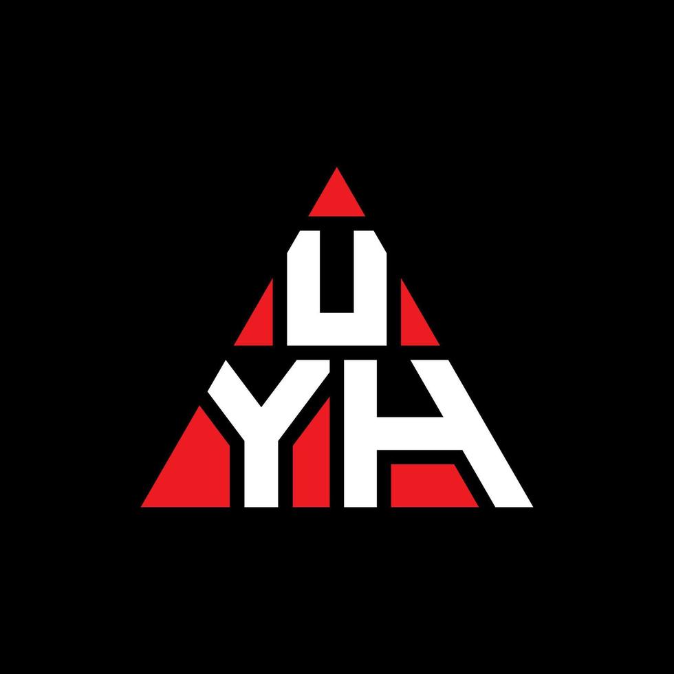 design de logotipo de letra de triângulo uyh com forma de triângulo. monograma de design de logotipo de triângulo uyh. modelo de logotipo de vetor de triângulo uyh com cor vermelha. logotipo triangular uyh logotipo simples, elegante e luxuoso.