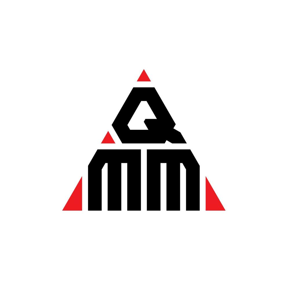 design de logotipo de letra de triângulo qmm com forma de triângulo. monograma de design de logotipo de triângulo qmm. modelo de logotipo de vetor de triângulo qmm com cor vermelha. logotipo triangular qmm logotipo simples, elegante e luxuoso.