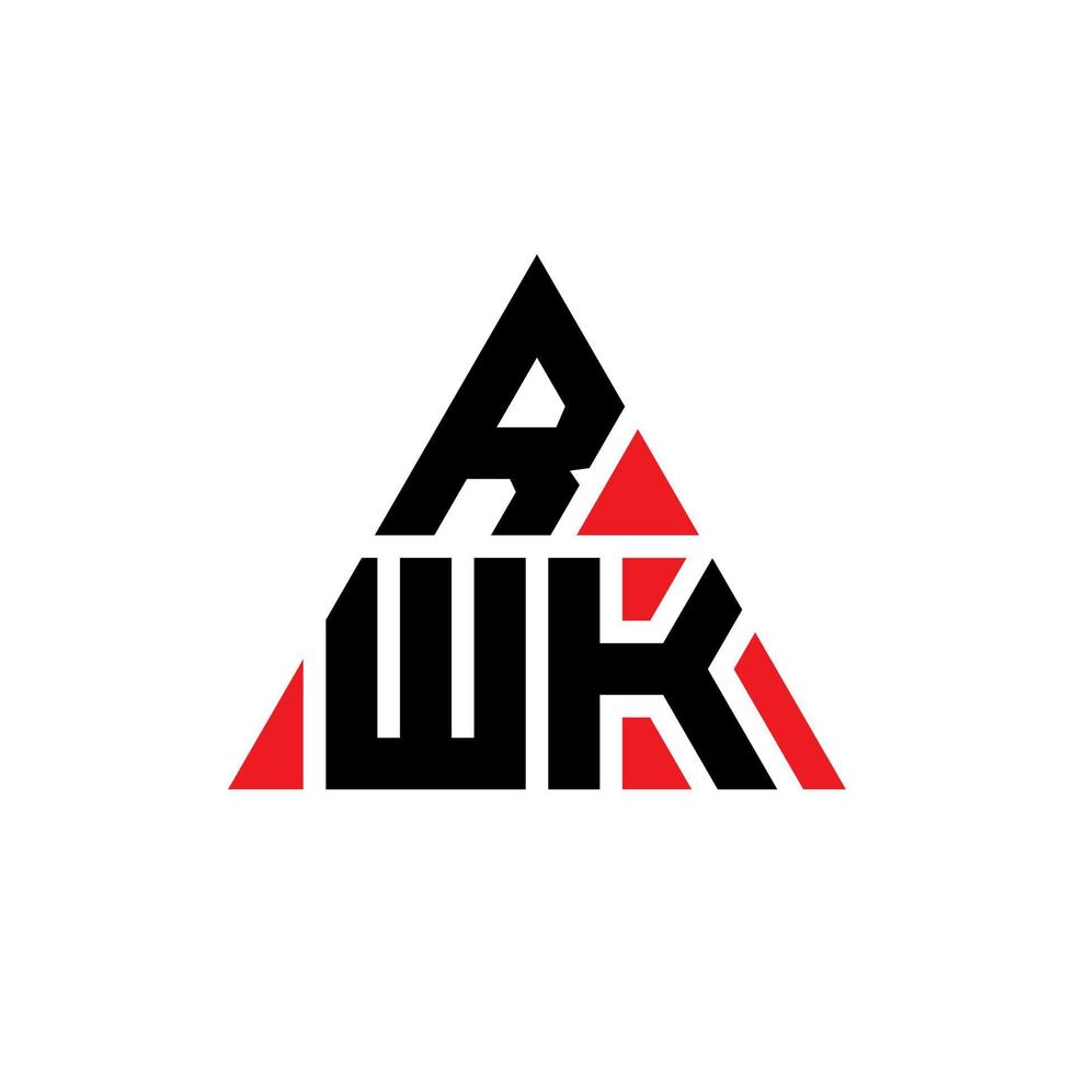 design de logotipo de letra triângulo rwk com forma de triângulo. monograma de design de logotipo de triângulo rwk. modelo de logotipo de vetor rwk triângulo com cor vermelha. rwk logotipo triangular logotipo simples, elegante e luxuoso.