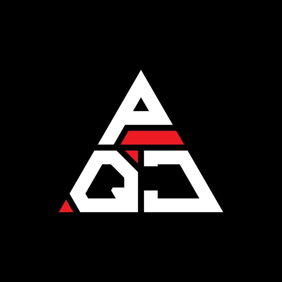 design de logotipo de letra triângulo pqj com forma de triângulo. pqj triângulo logotipo design monograma. modelo de logotipo de vetor de triângulo pqj com cor vermelha. pqj logotipo triangular logotipo simples, elegante e luxuoso.