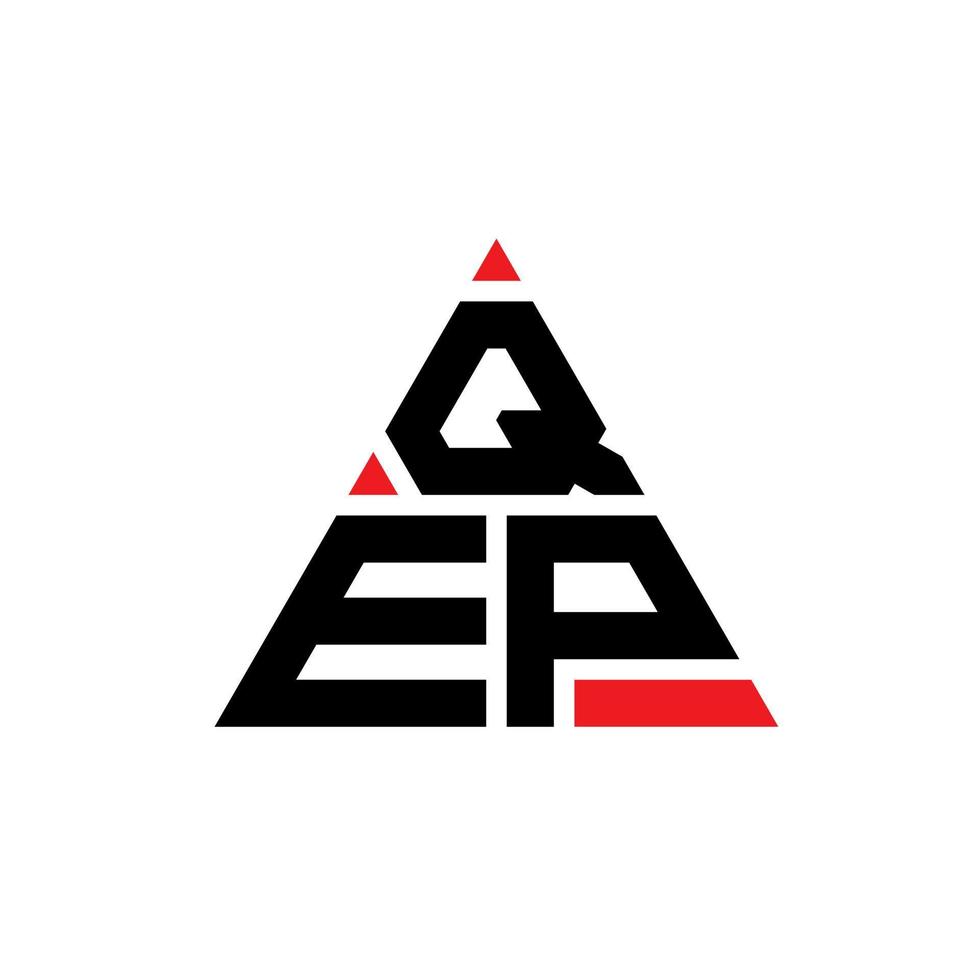 design de logotipo de letra de triângulo qep com forma de triângulo. monograma de design de logotipo de triângulo qep. modelo de logotipo de vetor de triângulo qep com cor vermelha. logotipo triangular qep logotipo simples, elegante e luxuoso.