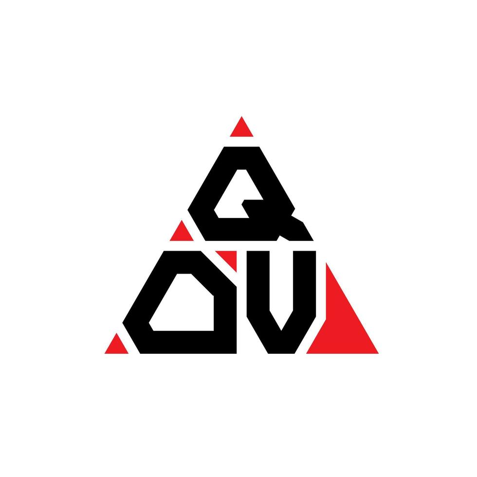 design de logotipo de letra de triângulo qov com forma de triângulo. monograma de design de logotipo de triângulo qov. modelo de logotipo de vetor de triângulo qov com cor vermelha. logotipo triangular qov logotipo simples, elegante e luxuoso.