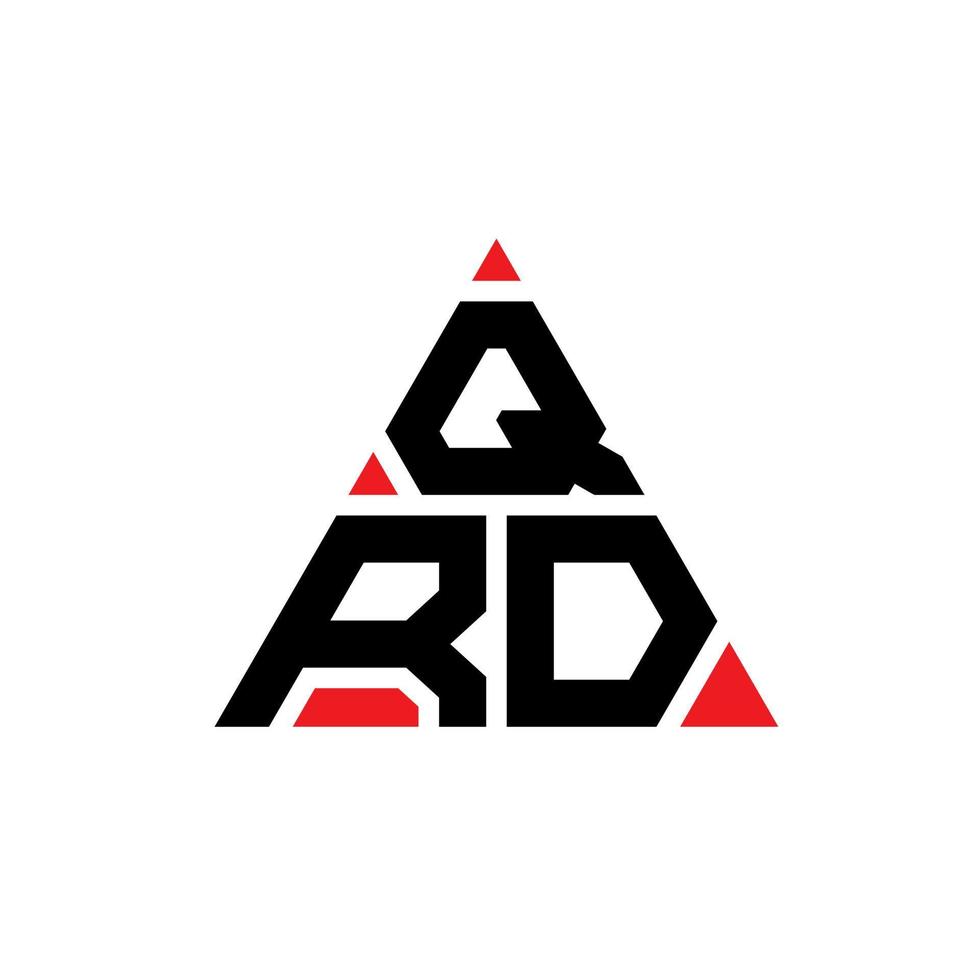 qrd design de logotipo de letra triângulo com forma de triângulo. qrd triângulo logotipo design monograma. modelo de logotipo de vetor qrd triângulo com cor vermelha. qrd logotipo triangular logotipo simples, elegante e luxuoso.