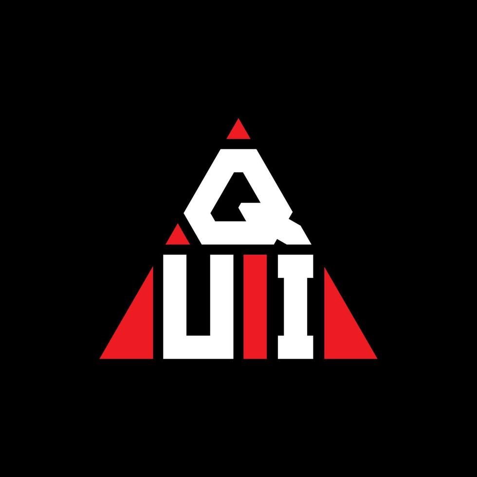 design de logotipo de letra de triângulo qui com forma de triângulo. monograma de design de logotipo de triângulo qui. modelo de logotipo de vetor qui triângulo com cor vermelha. qui logotipo triangular logotipo simples, elegante e luxuoso.