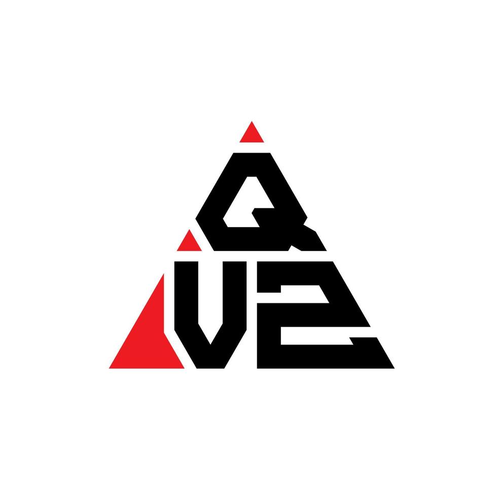 design de logotipo de letra de triângulo qvz com forma de triângulo. monograma de design de logotipo de triângulo qvz. modelo de logotipo de vetor de triângulo qvz com cor vermelha. logotipo triangular qvz logotipo simples, elegante e luxuoso.