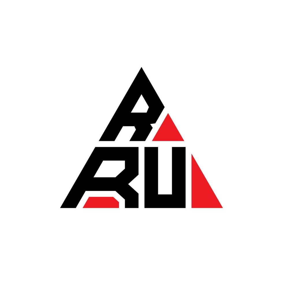 design de logotipo de letra triângulo rru com forma de triângulo. monograma de design de logotipo de triângulo rru. modelo de logotipo de vetor triângulo rru com cor vermelha. rru logotipo triangular logotipo simples, elegante e luxuoso.