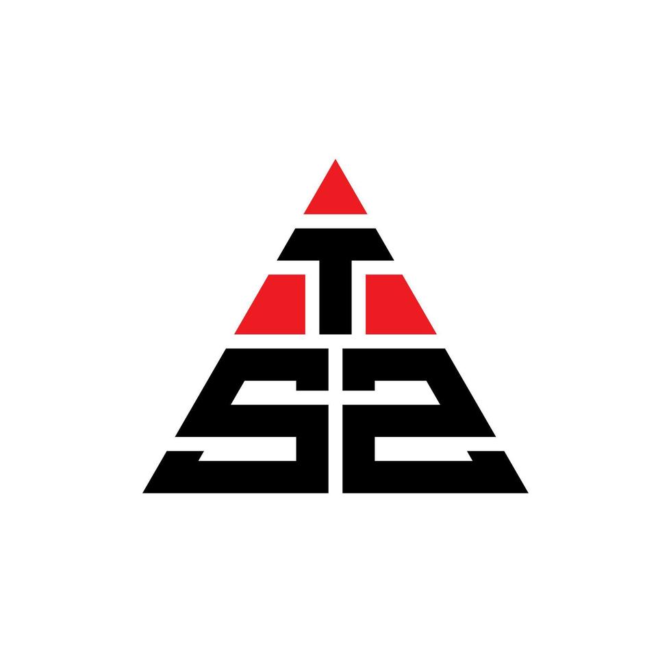 design de logotipo de letra de triângulo tsz com forma de triângulo. monograma de design de logotipo de triângulo tsz. modelo de logotipo de vetor de triângulo tsz com cor vermelha. logotipo triangular tsz logotipo simples, elegante e luxuoso.