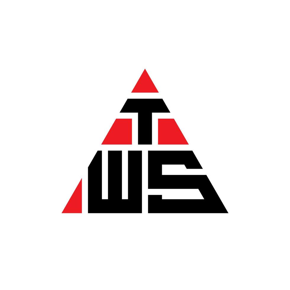 tws design de logotipo de letra de triângulo com forma de triângulo. monograma de design de logotipo de triângulo tws. modelo de logotipo de vetor de triângulo tws com cor vermelha. tws logotipo triangular logotipo simples, elegante e luxuoso.