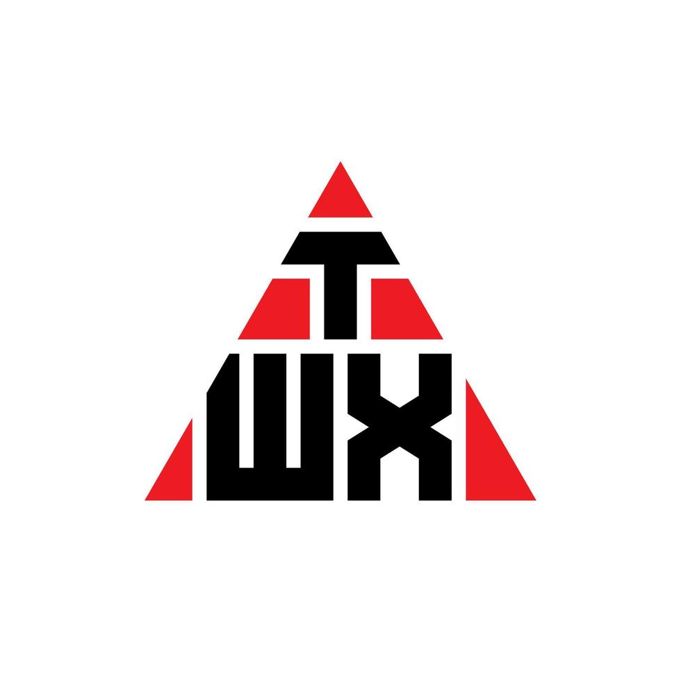 design de logotipo de letra de triângulo twx com forma de triângulo. monograma de design de logotipo de triângulo twx. modelo de logotipo de vetor de triângulo twx com cor vermelha. twx logotipo triangular logotipo simples, elegante e luxuoso.