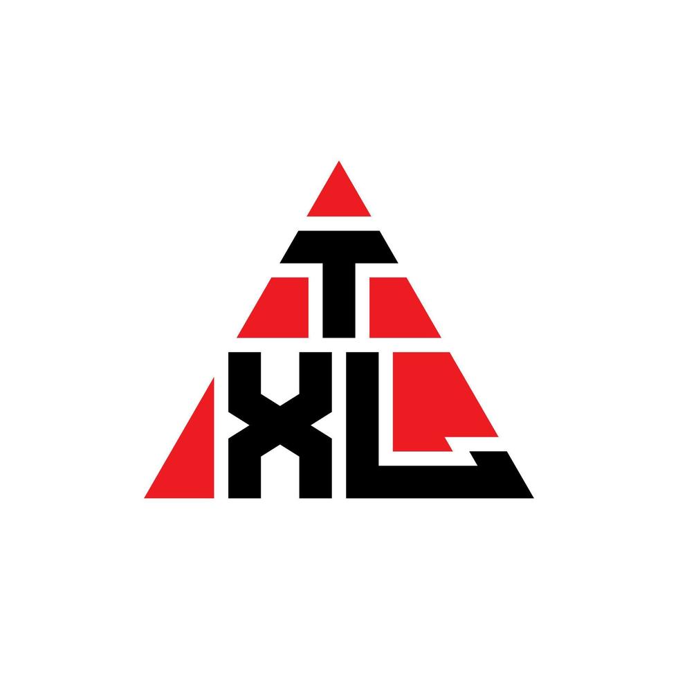 design de logotipo de letra de triângulo txl com forma de triângulo. monograma de design de logotipo de triângulo txl. modelo de logotipo de vetor de triângulo txl com cor vermelha. txl logotipo triangular logotipo simples, elegante e luxuoso.