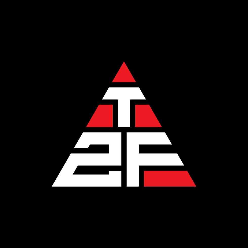 design de logotipo de letra de triângulo tzf com forma de triângulo. monograma de design de logotipo de triângulo tzf. modelo de logotipo de vetor de triângulo tzf com cor vermelha. logotipo triangular tzf logotipo simples, elegante e luxuoso.