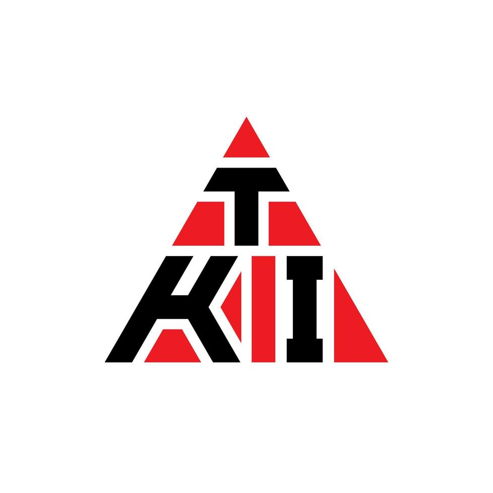 design de logotipo de letra de triângulo tki com forma de triângulo. monograma de design de logotipo de triângulo tki. modelo de logotipo de vetor de triângulo tki com cor vermelha. tki logotipo triangular logotipo simples, elegante e luxuoso.