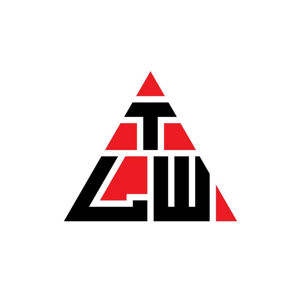 design de logotipo de letra de triângulo tlw com forma de triângulo. monograma de design de logotipo de triângulo tlw. modelo de logotipo de vetor de triângulo tlw com cor vermelha. tlw logotipo triangular logotipo simples, elegante e luxuoso.