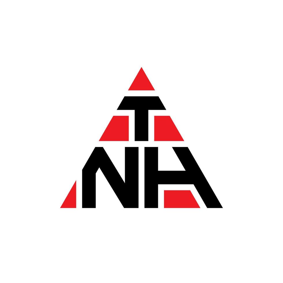 design de logotipo de letra de triângulo tnh com forma de triângulo. monograma de design de logotipo de triângulo tnh. modelo de logotipo de vetor de triângulo tnh com cor vermelha. tnh logotipo triangular logotipo simples, elegante e luxuoso.