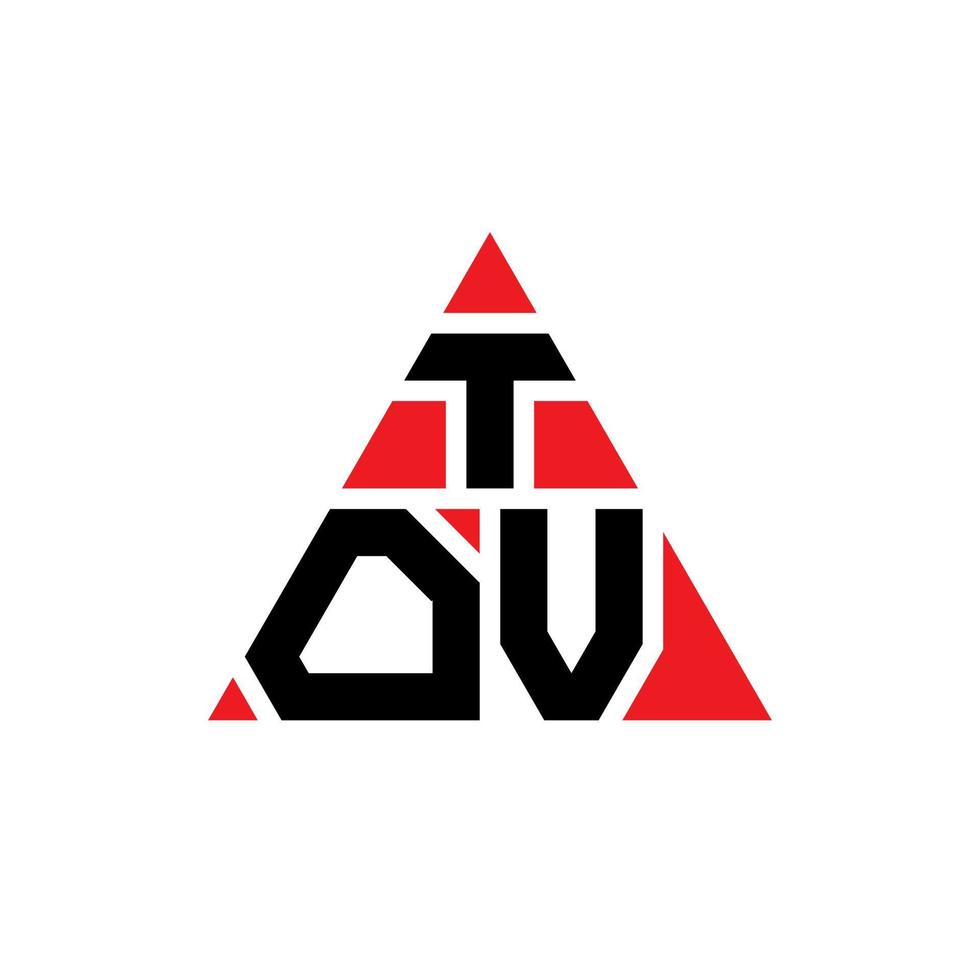 design de logotipo de letra triângulo tov com forma de triângulo. monograma de design de logotipo de triângulo tov. modelo de logotipo de vetor de triângulo tov com cor vermelha. logotipo triangular tov logotipo simples, elegante e luxuoso.