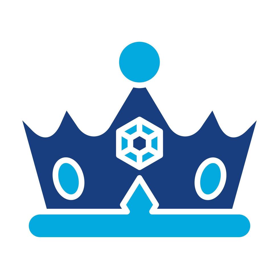 ícone de duas cores do glifo da coroa da rainha vetor