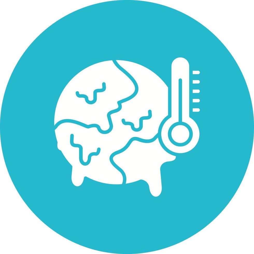 ícone de fundo de círculo de glifo de aquecimento global vetor