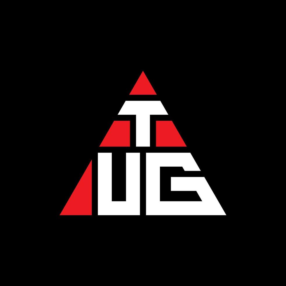 design de logotipo de letra triângulo rebocador com forma de triângulo. monograma de design de logotipo de triângulo de rebocador. modelo de logotipo de vetor de triângulo rebocador com cor vermelha. pug logotipo triangular logotipo simples, elegante e luxuoso.