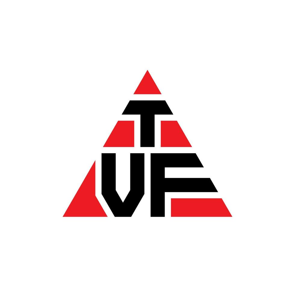 design de logotipo de letra triângulo tvf com forma de triângulo. monograma de design de logotipo de triângulo tvf. modelo de logotipo de vetor de triângulo tvf com cor vermelha. logotipo triangular tvf logotipo simples, elegante e luxuoso.