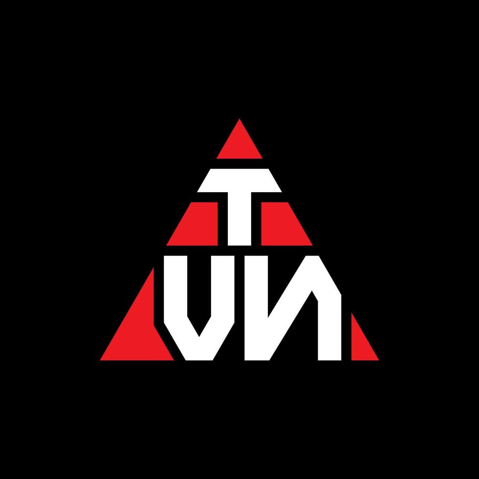 design de logotipo de letra triângulo tvn com forma de triângulo. monograma de design de logotipo de triângulo tvn. modelo de logotipo de vetor de triângulo tvn com cor vermelha. logotipo triangular tvn logotipo simples, elegante e luxuoso.