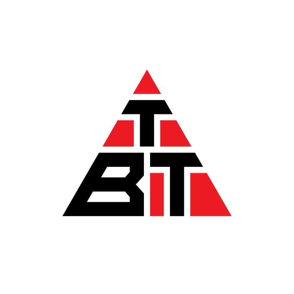 design de logotipo de letra de triângulo tbt com forma de triângulo. monograma de design de logotipo de triângulo tbt. modelo de logotipo de vetor de triângulo tbt com cor vermelha. tbt logotipo triangular logotipo simples, elegante e luxuoso.