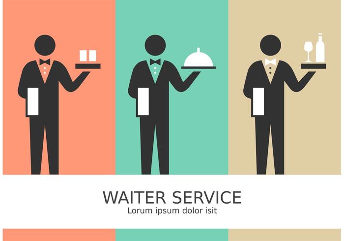 Free Vector Waiter Service Pic Figuras Pictogramas