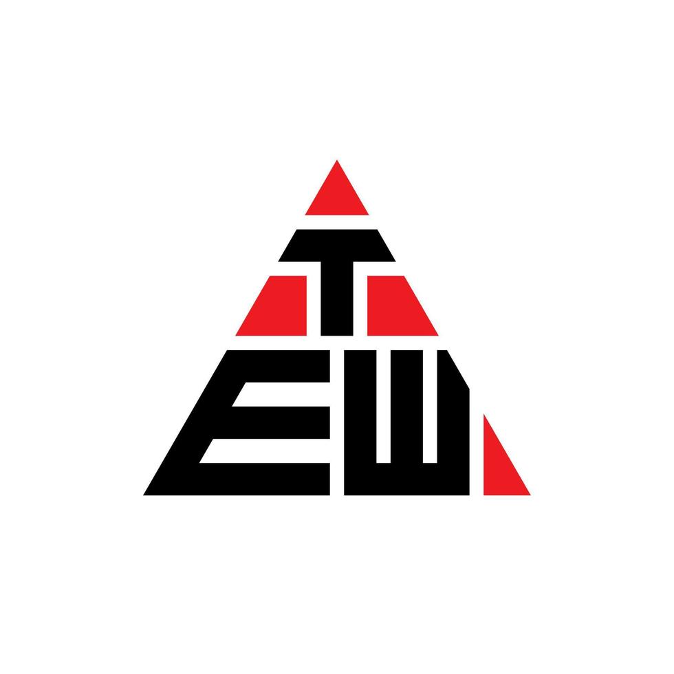 tew design de logotipo de letra de triângulo com forma de triângulo. monograma de design de logotipo de triângulo tew. modelo de logotipo de vetor de triângulo tew com cor vermelha. logotipo triangular tew logotipo simples, elegante e luxuoso.