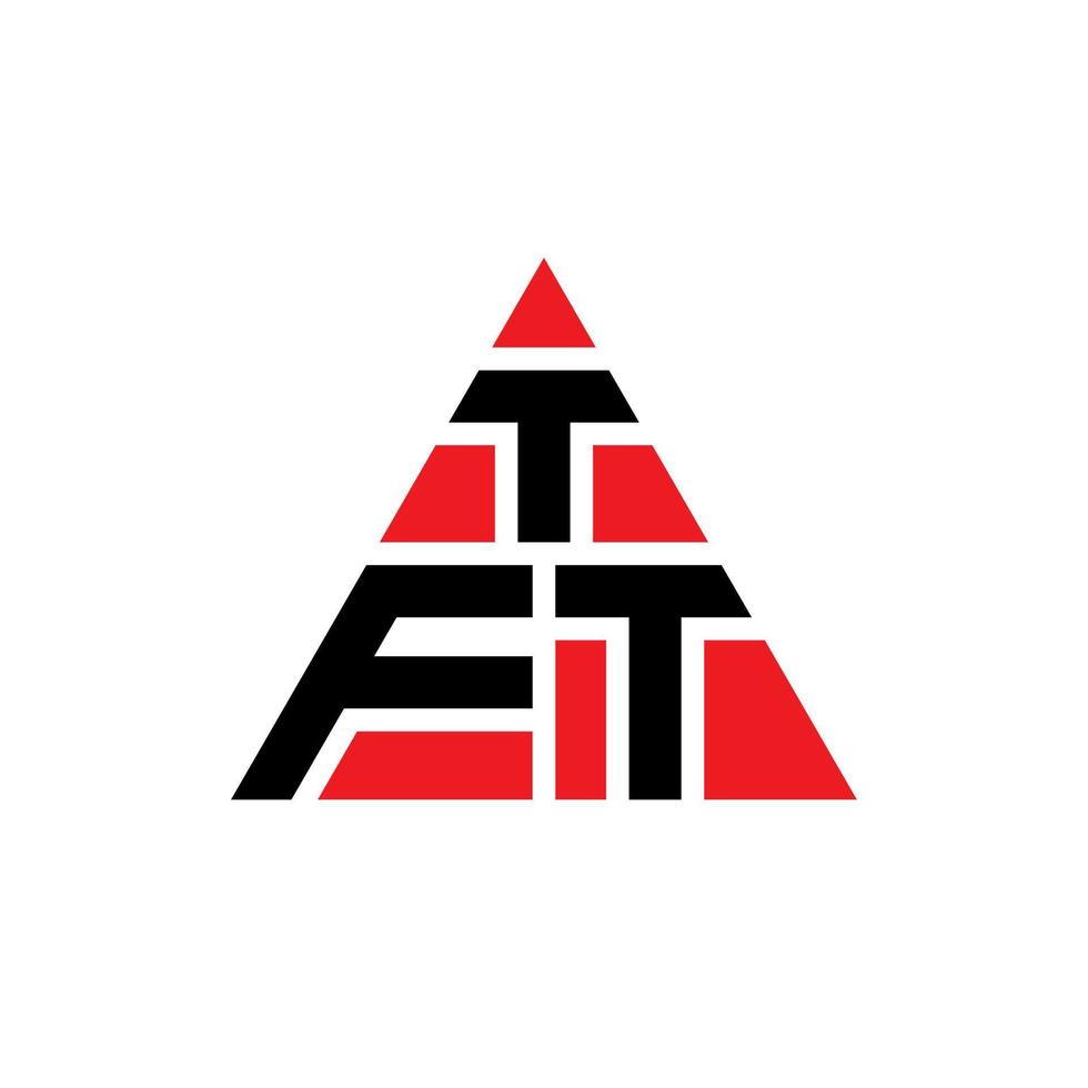 design de logotipo de letra de triângulo tft com forma de triângulo. monograma de design de logotipo de triângulo tft. modelo de logotipo de vetor de triângulo tft com cor vermelha. logotipo triangular tft logotipo simples, elegante e luxuoso.