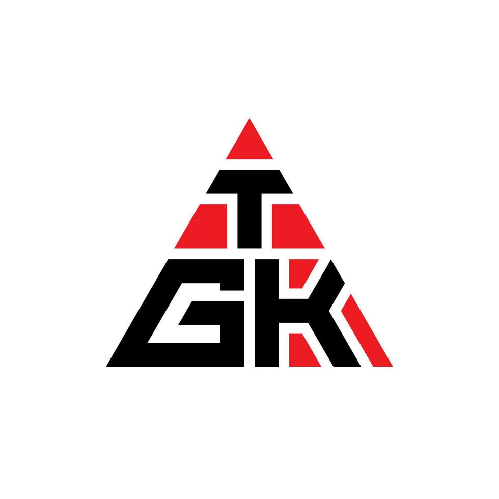 design de logotipo de letra triângulo tgk com forma de triângulo. monograma de design de logotipo de triângulo tgk. modelo de logotipo de vetor de triângulo tgk com cor vermelha. logotipo triangular tgk logotipo simples, elegante e luxuoso.