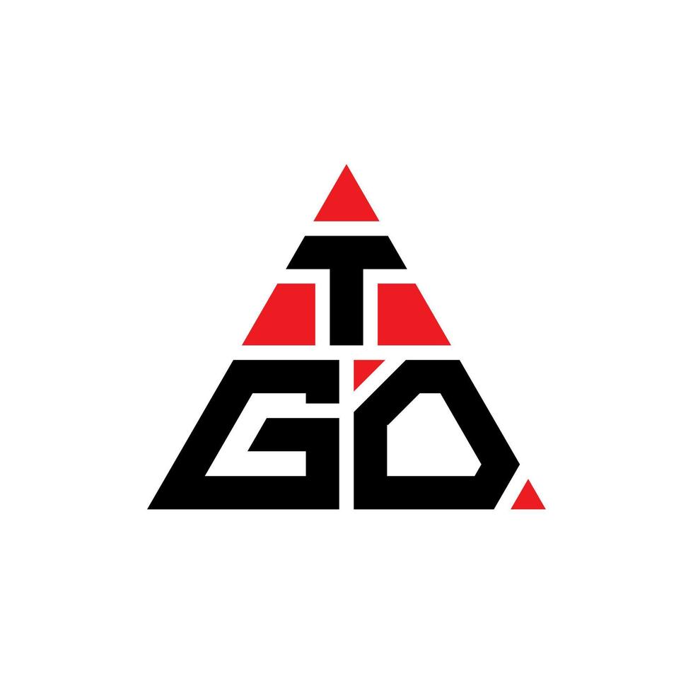 design de logotipo de letra de triângulo tgo com forma de triângulo. monograma de design de logotipo de triângulo tgo. modelo de logotipo de vetor de triângulo tgo com cor vermelha. logotipo triangular tgo logotipo simples, elegante e luxuoso.