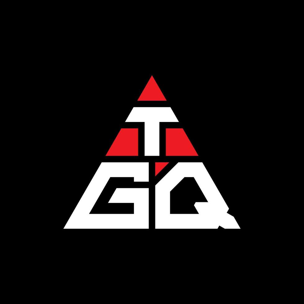 design de logotipo de letra de triângulo tgq com forma de triângulo. monograma de design de logotipo de triângulo tgq. modelo de logotipo de vetor de triângulo tgq com cor vermelha. tgq logotipo triangular logotipo simples, elegante e luxuoso.