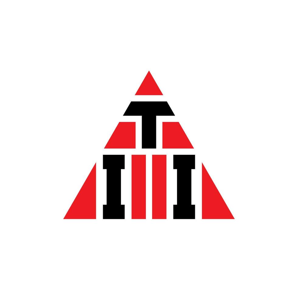 tii design de logotipo de letra triângulo com forma de triângulo. tii triângulo logotipo design monograma. modelo de logotipo de vetor tii triângulo com cor vermelha. tii logotipo triangular logotipo simples, elegante e luxuoso.