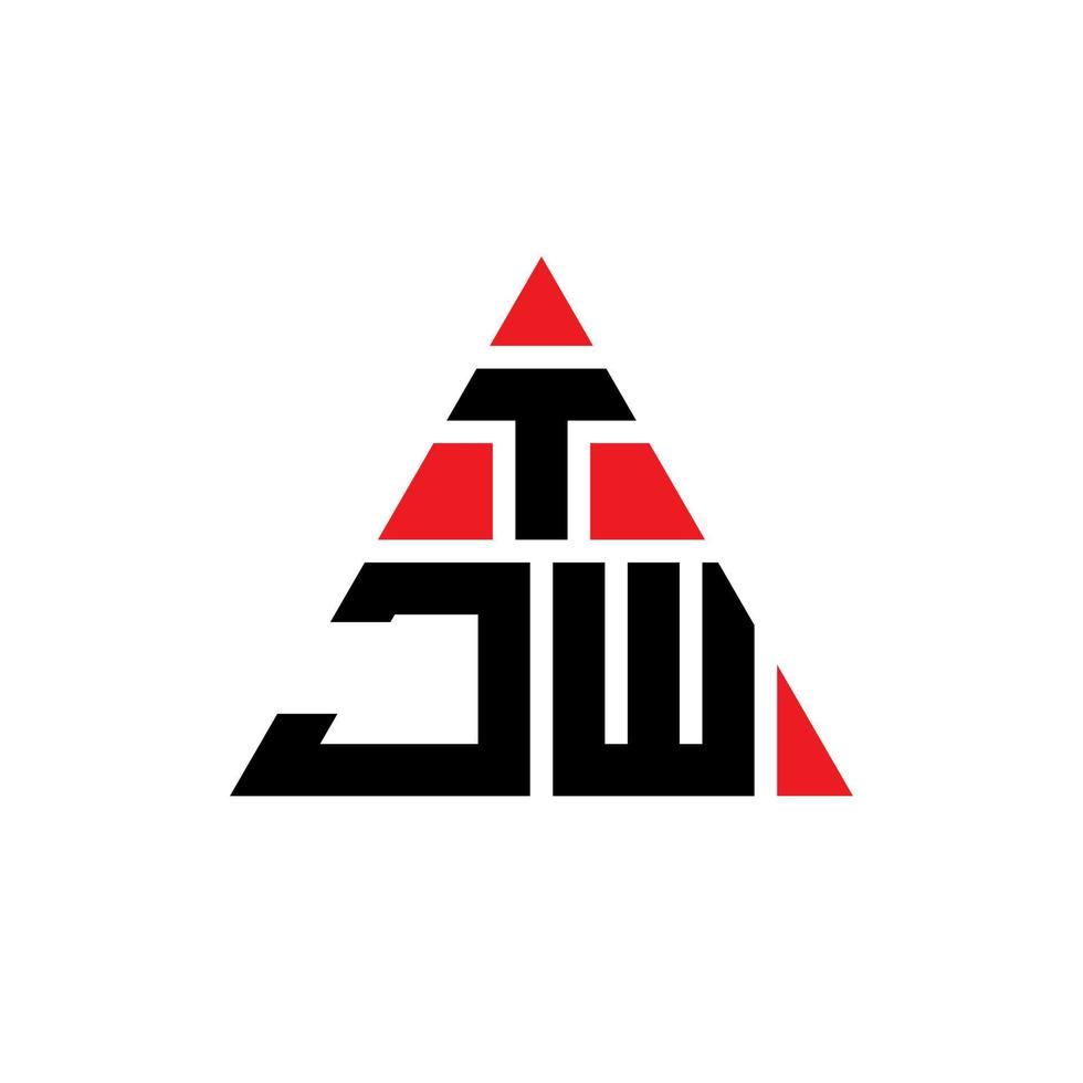 design de logotipo de letra de triângulo tjw com forma de triângulo. monograma de design de logotipo de triângulo tjw. modelo de logotipo de vetor de triângulo tjw com cor vermelha. logotipo triangular tjw logotipo simples, elegante e luxuoso.