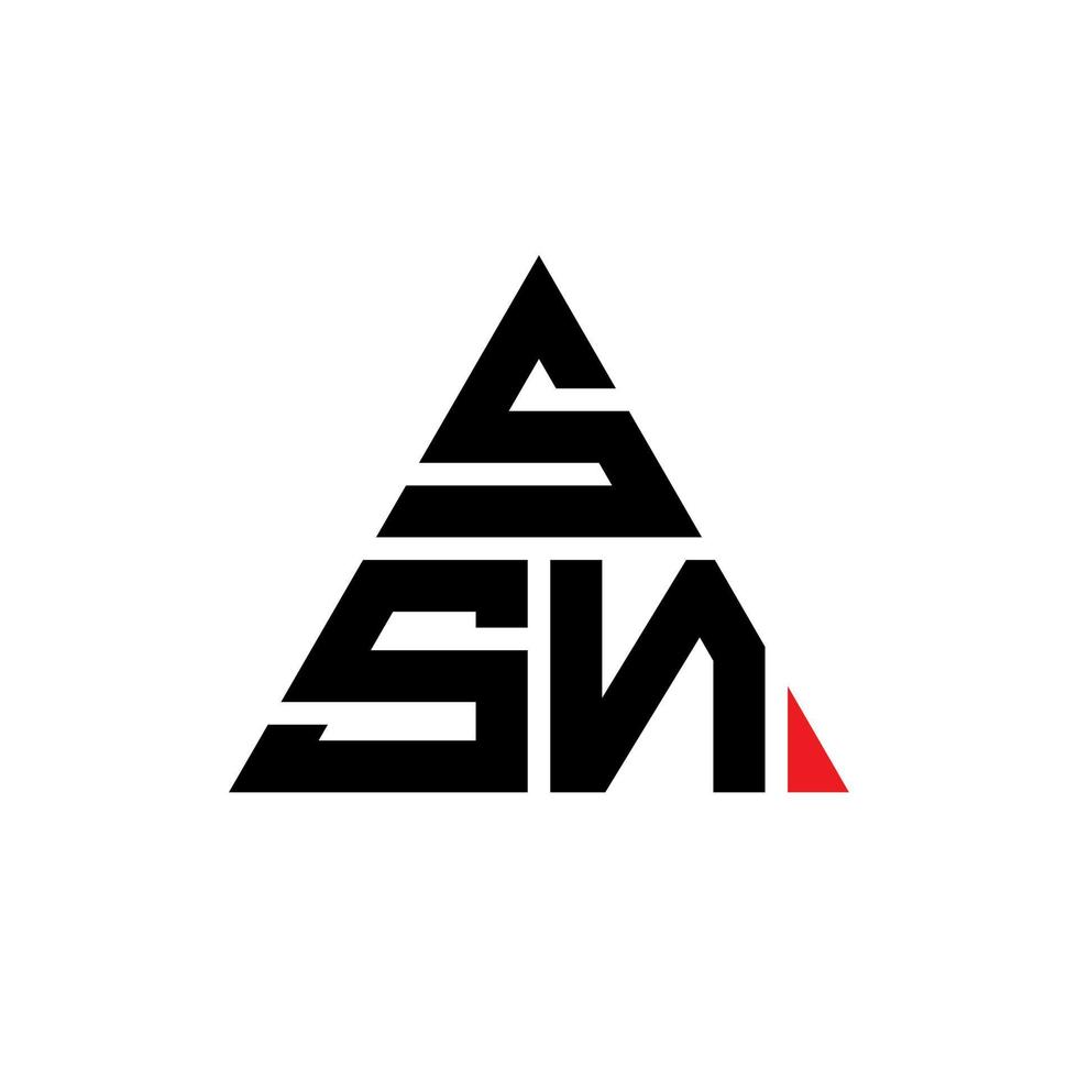 design de logotipo de letra triângulo ssn com forma de triângulo. monograma de design de logotipo de triângulo ssn. modelo de logotipo de vetor de triângulo ssn com cor vermelha. logotipo triangular ssn logotipo simples, elegante e luxuoso.