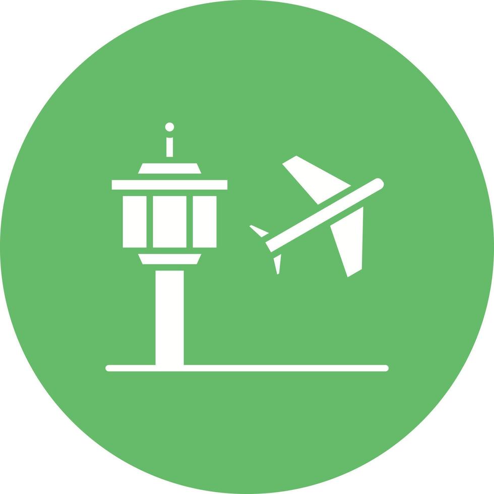 ícone de fundo do círculo de glifo do aeroporto vetor