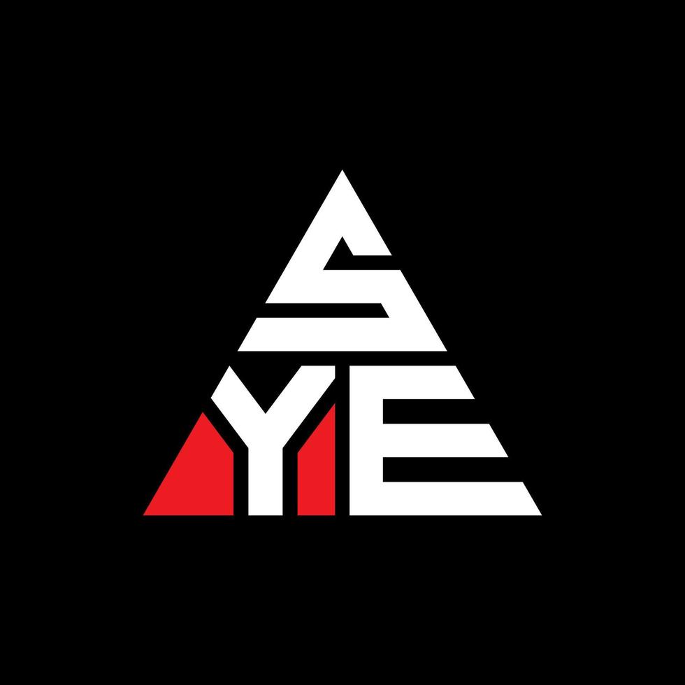 sye design de logotipo de letra de triângulo com forma de triângulo. monograma de design de logotipo de triângulo sye. modelo de logotipo de vetor triângulo sye com cor vermelha. sye logotipo triangular simples, elegante e luxuoso.